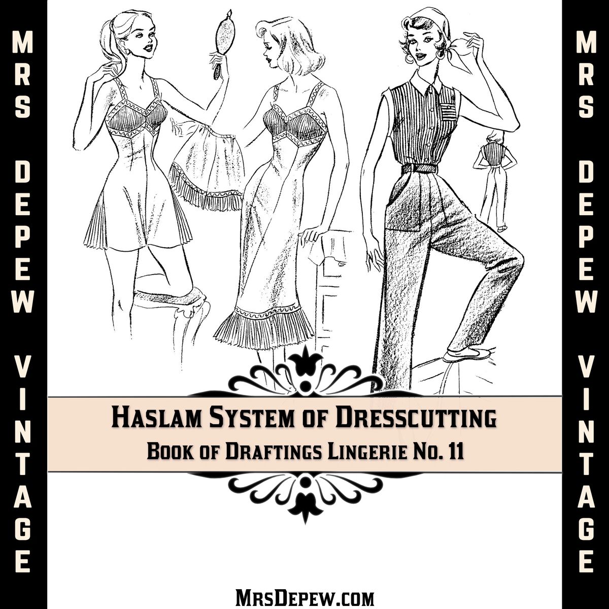 Haslam Dresscutting Book of Draftings Lingerie No. 11 1950s Vintage Sewing  Pattern E-book with 30 Patterns - INSTANT DOWNLOAD