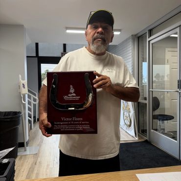 Honoring Victor Flores of Anheuser Busch with 35 years of service! 