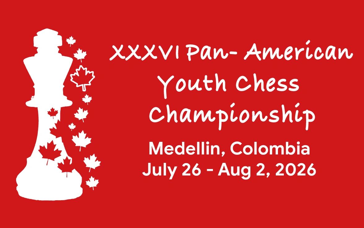 Advertisement for the 36th Pan-American Youth Chess Championship in Medellin, Colombia, 2026.