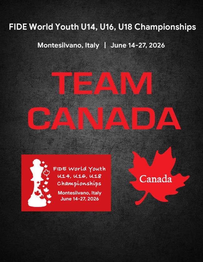 Team Canada for FIDE World Youth Chess Championships 2026 in Italy.