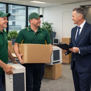 Experienced commercial removalists safely handling office furniture and equipment