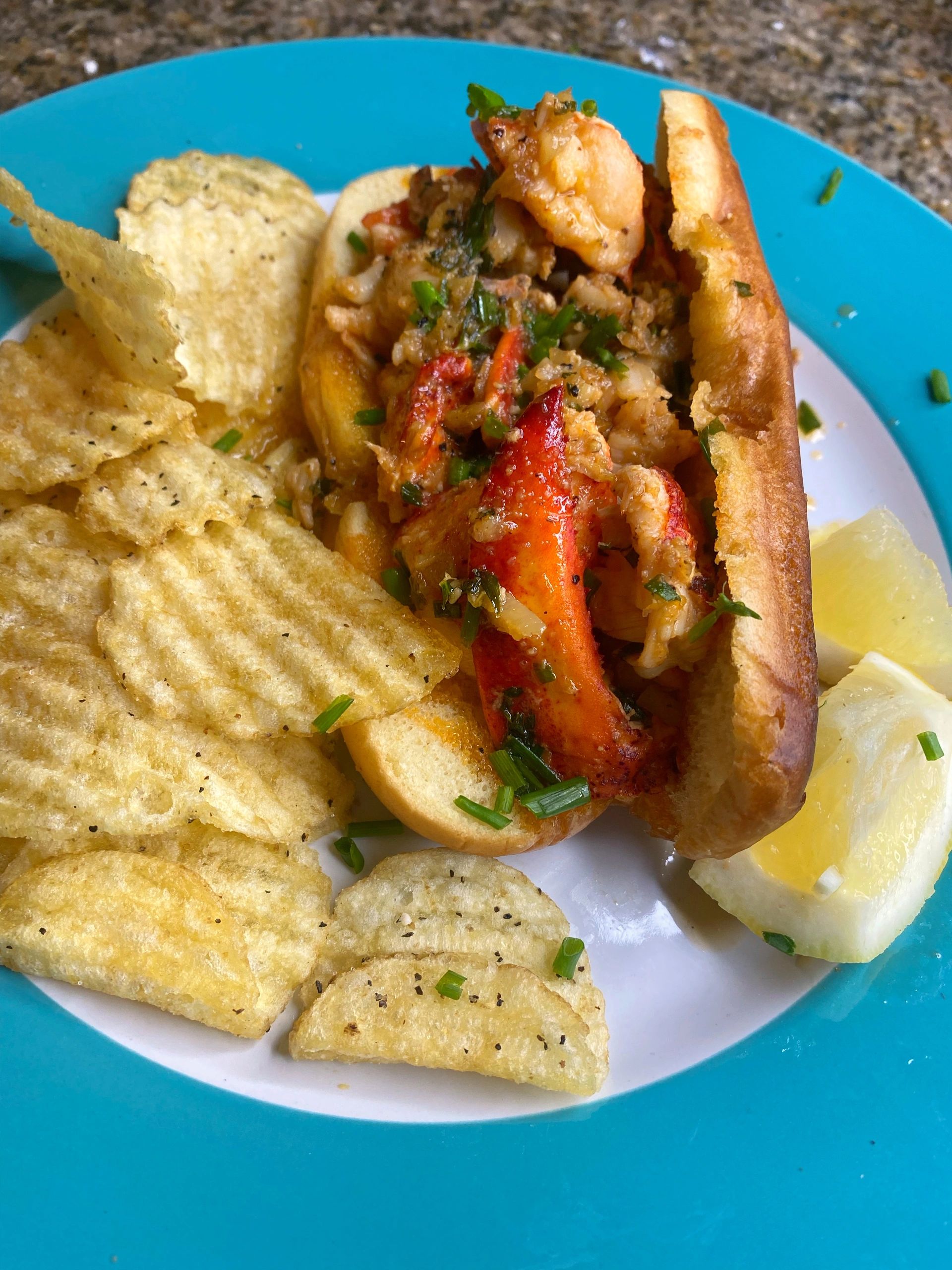 Hot Lobster Roll with Garlic and Herb Butter