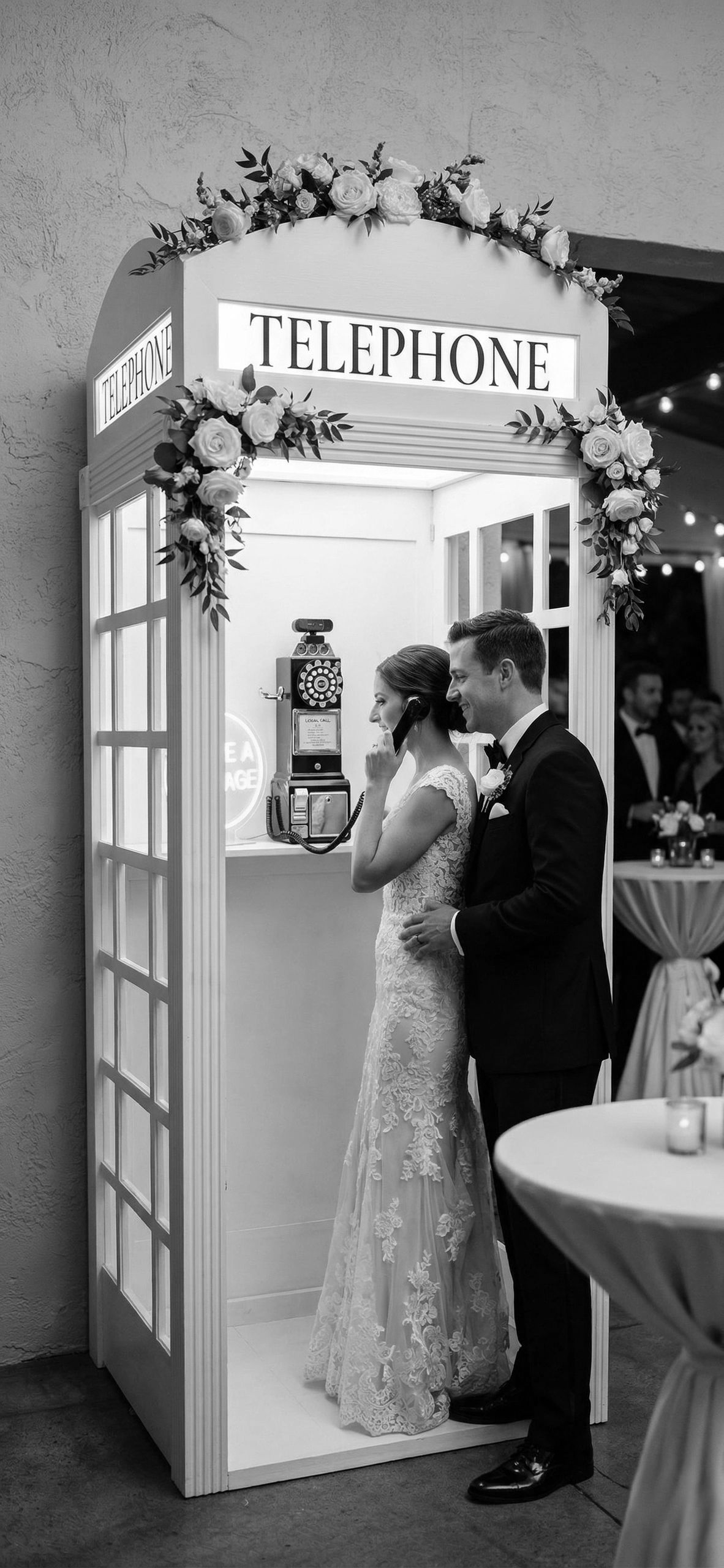 Wedding audio guestbook or video guestbook.  British Phone Booth
