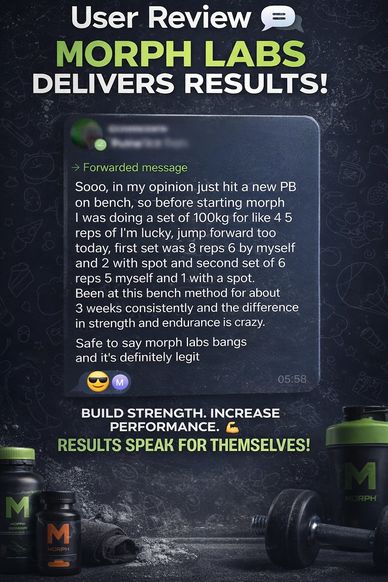 User review praising Morph Labs for boosting strength and endurance performance.