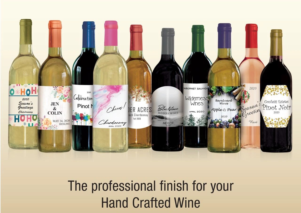 We can make custom wine labels for any event or special occasion. Choose from over 66 designs.

