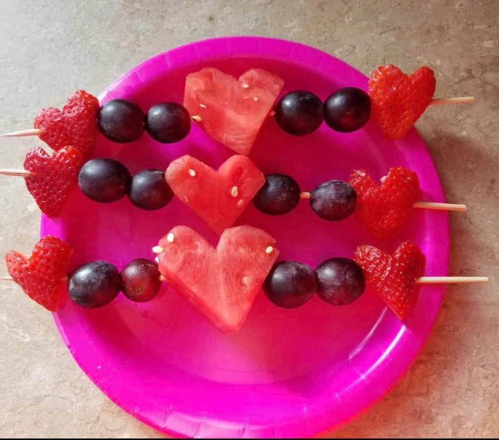 heart themed meal for kids, valentine's day, family friendly