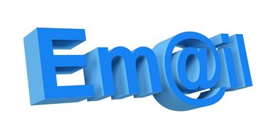 Blue 3D “Email” text graphic representing business email communication and messaging.