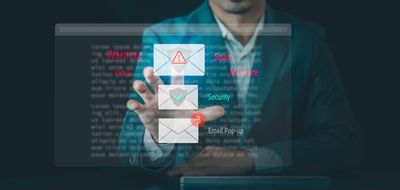 Email security concept showing protection from spam, malware, and phishing attacks