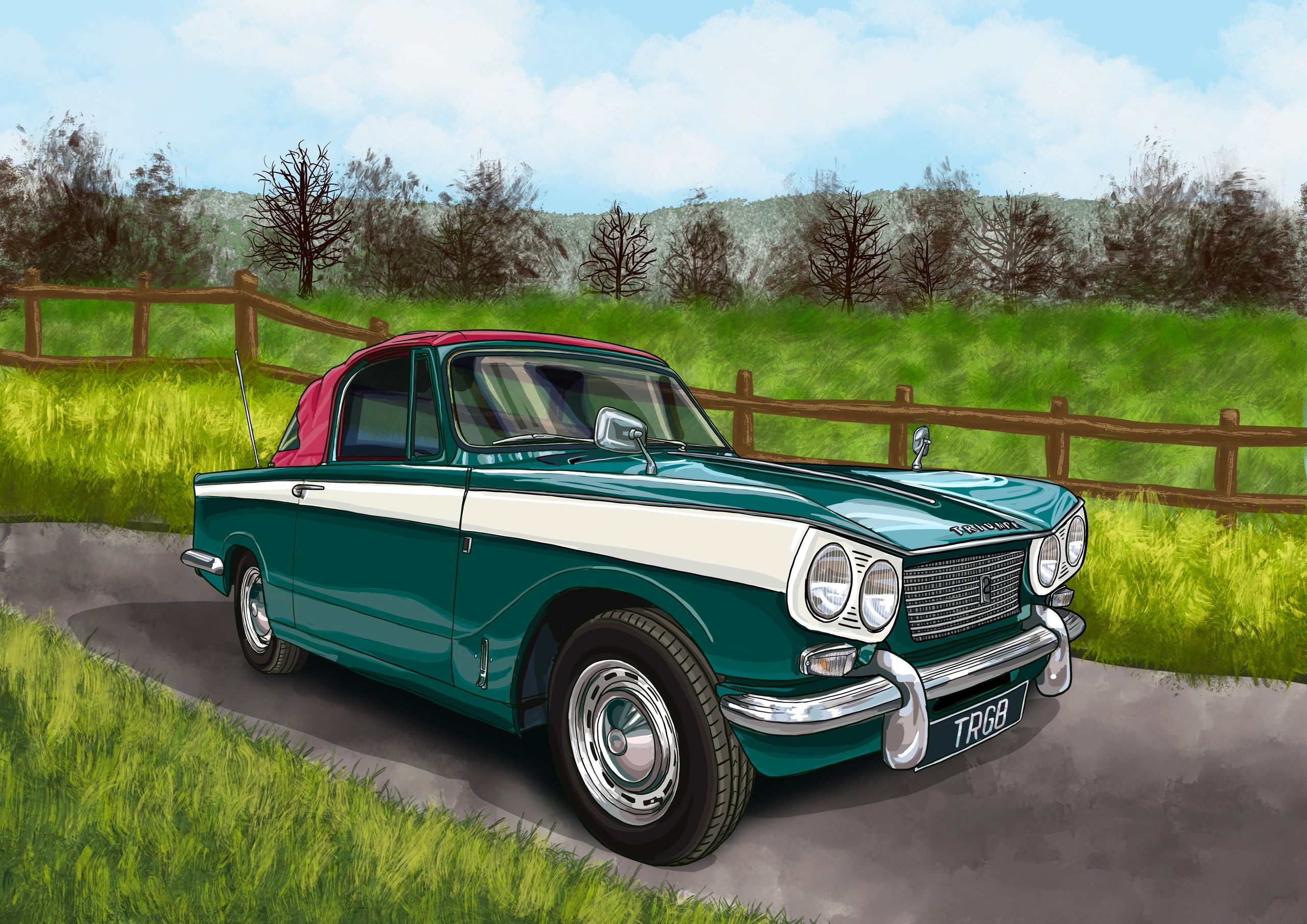 British racing green Triumph Vitesse convertible