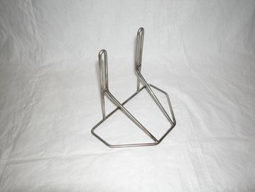 Metal wire stand on a white background.