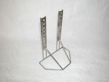 Metal bracket with multiple holes and a wire frame base.