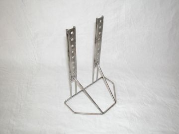 Metal bracket or wall mount with angled support.