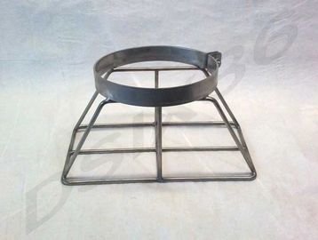 Metal stand with a circular clamp on top.