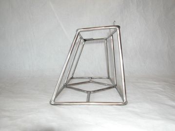 Metal geometric frame with tetrahedral shape.