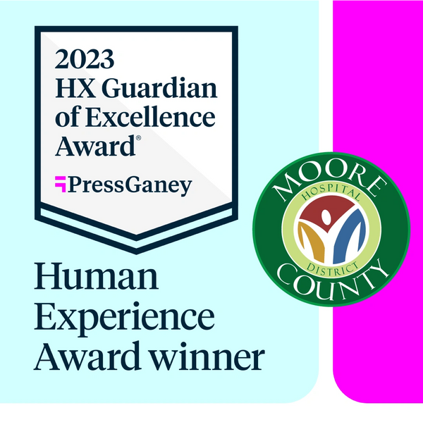 The rendering of the 2023 HX Guardian of Excellence Award graphic with the MCHD logo