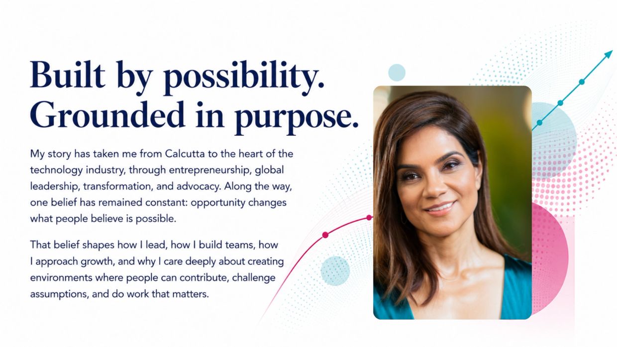 Inspirational leadership story emphasizing purpose and possibility.