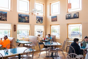 Inside view of the restaurant on the display