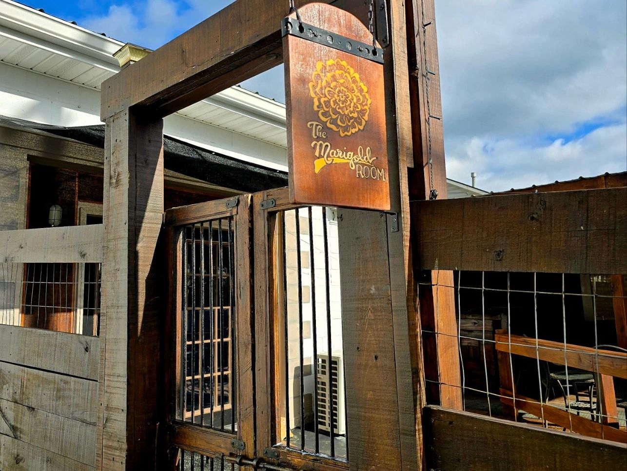 Entrance to The Marigold Room in Harrodsburg, Ky