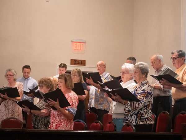 Mt. Zion Methodist's church choir singing during service