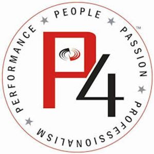 P4 logo: People, Passion, Professionalism and Performance.
