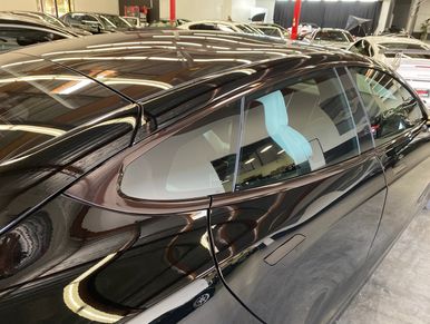 Tesla model s chrome delete car wrap 