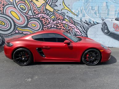 Porsches gts gt3 satin vampire red vinyl car wrap 3m