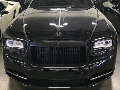 Rolls Royce satin black chrome delete car wrap 