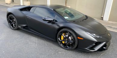 Lamborghini satin black vinyl car wrap 3m
