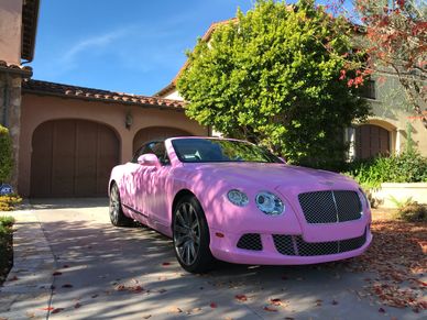 Bentley GT satin bubblegum pink vinyl car wrap avery dennison