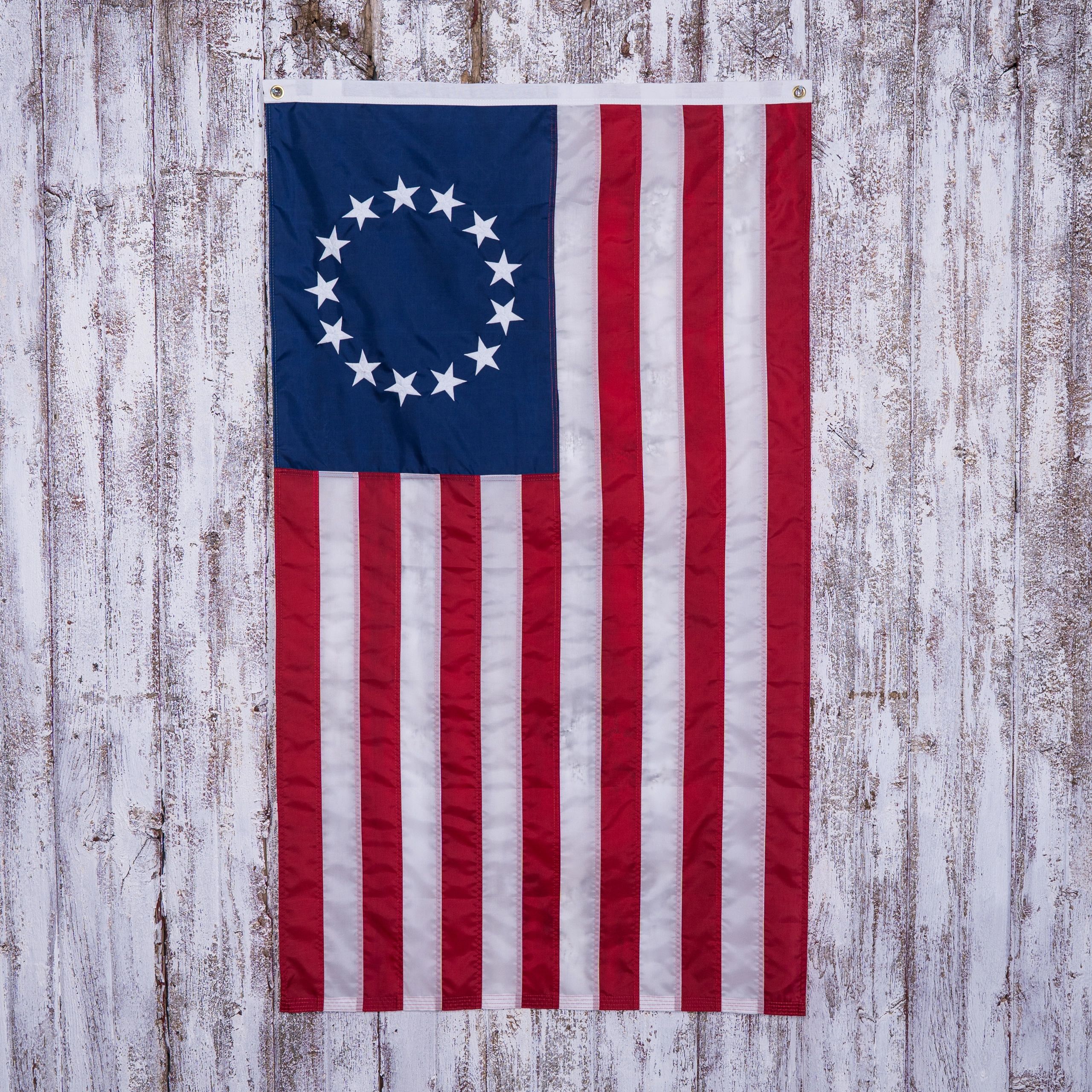 3x5 Betsy Ross & Bennington 76 USA Flag Set – 2 Polyester Historical Flags | American Revolution Banner