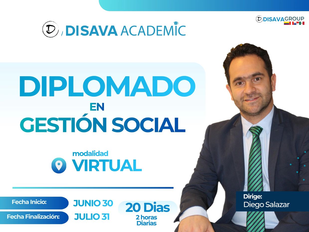 Diplomado en Gestión Social modalidad virtual con inicio el 30 de junio y duración de 20 días.