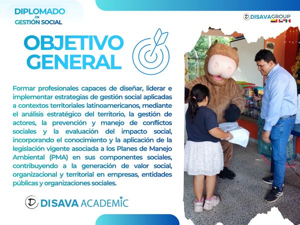 Diplomado en gestión social con objetivo de formar profesionales en estrategias aplicadas a contextos latinoamericanos.