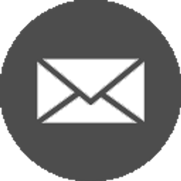 White envelope icon on a dark gray circular background.