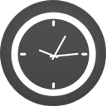 A simple gray clock showing the time 2:15.