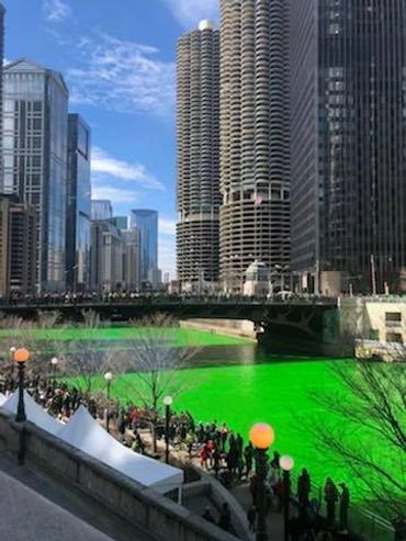 St. Patrick's Day, Chicago River,  2019