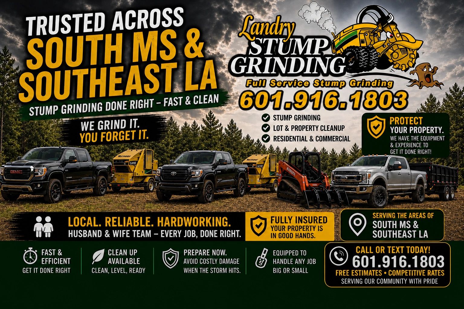 Stump Grinding South MS & SE LA Licensed & Insured