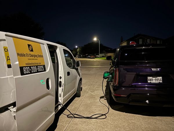 Mobile Emergency EV Roadside charging 24/7 Anywhere for a Cadillac Escalade IQ Houston and Dallas