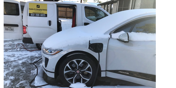 Mobile EV charging station Emergency Mobile electric car charging service. Tesla roadside assistance