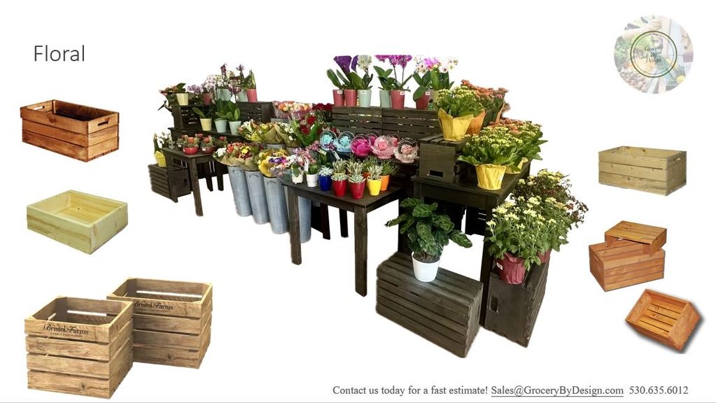 Crate merchandising Displays