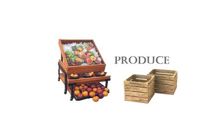 Euro table Built In The USA.  Produce Crates built in the USA! 