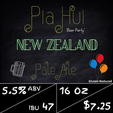 Pia Hui ("beer party") New Zealand pale ale