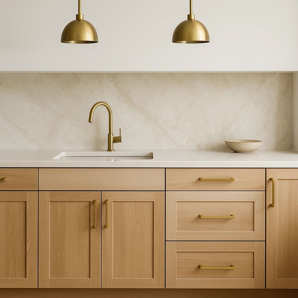 White Oak Kitchen Cabinets with Quartz Countertops White Oak Kitchen Cabinets with Quartz Countertops