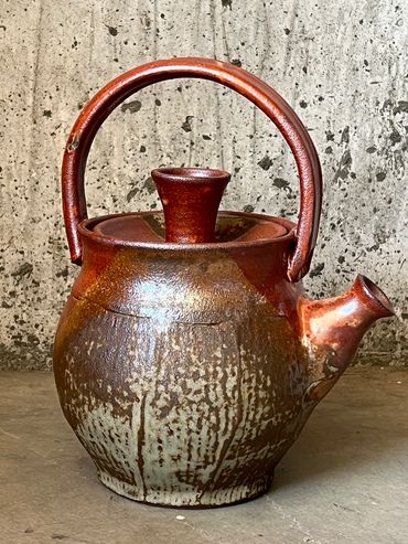 Red shino tea pot