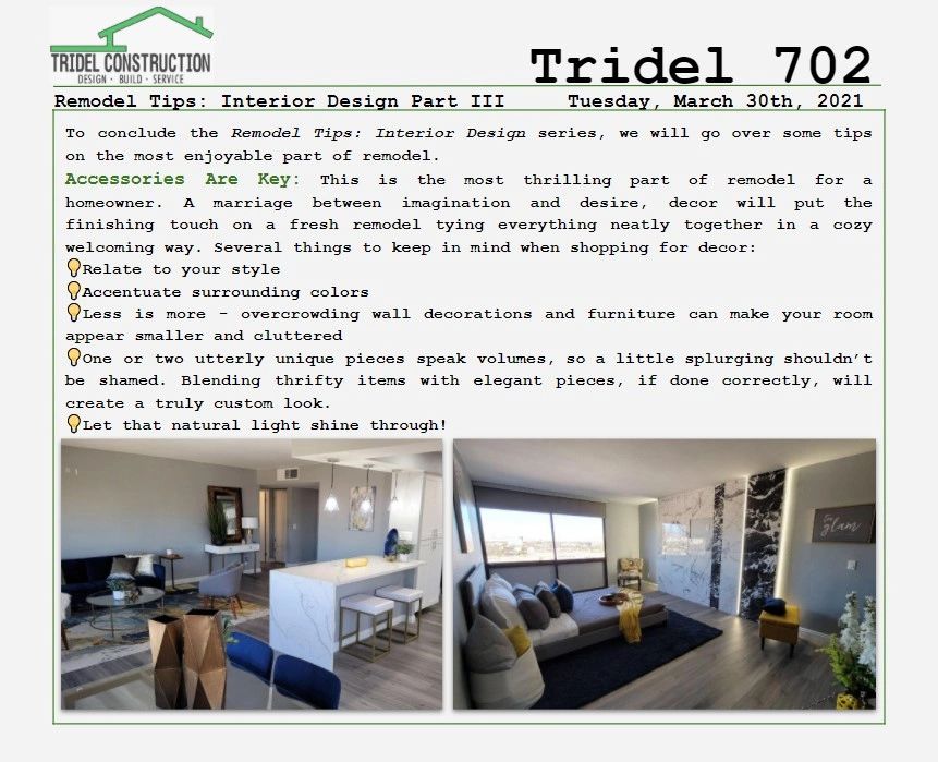 Remodel Tips: Interior Design Part III