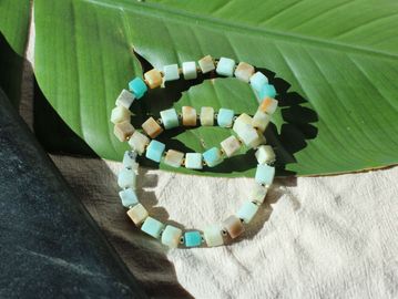 Amazonite square cut stone bracelets