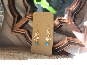 Blue Jasper wire wrapped earrings