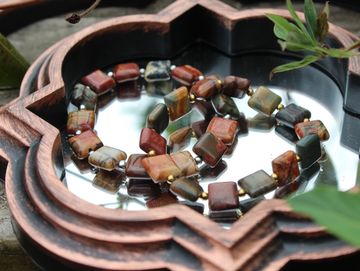 Square cut Jasper stone bead bracelets