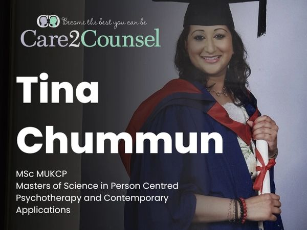 Tina Chummun, UKCP accredited psychotherapist and trauma specialist, Care2Counsel