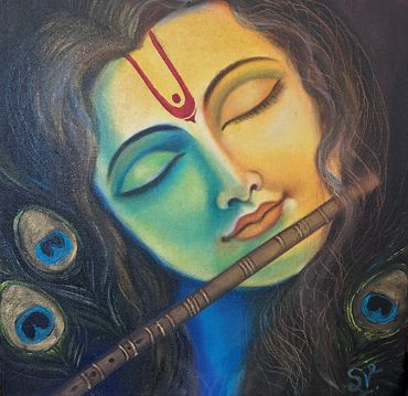

Original oil painting of Shri Krishna with His flute. Available for purchase.