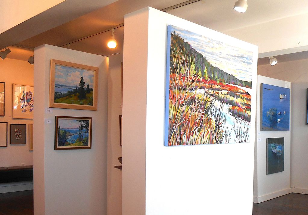 maine artists group show sculpture paintings oil watercolor acrylic abstract realistic  big small 